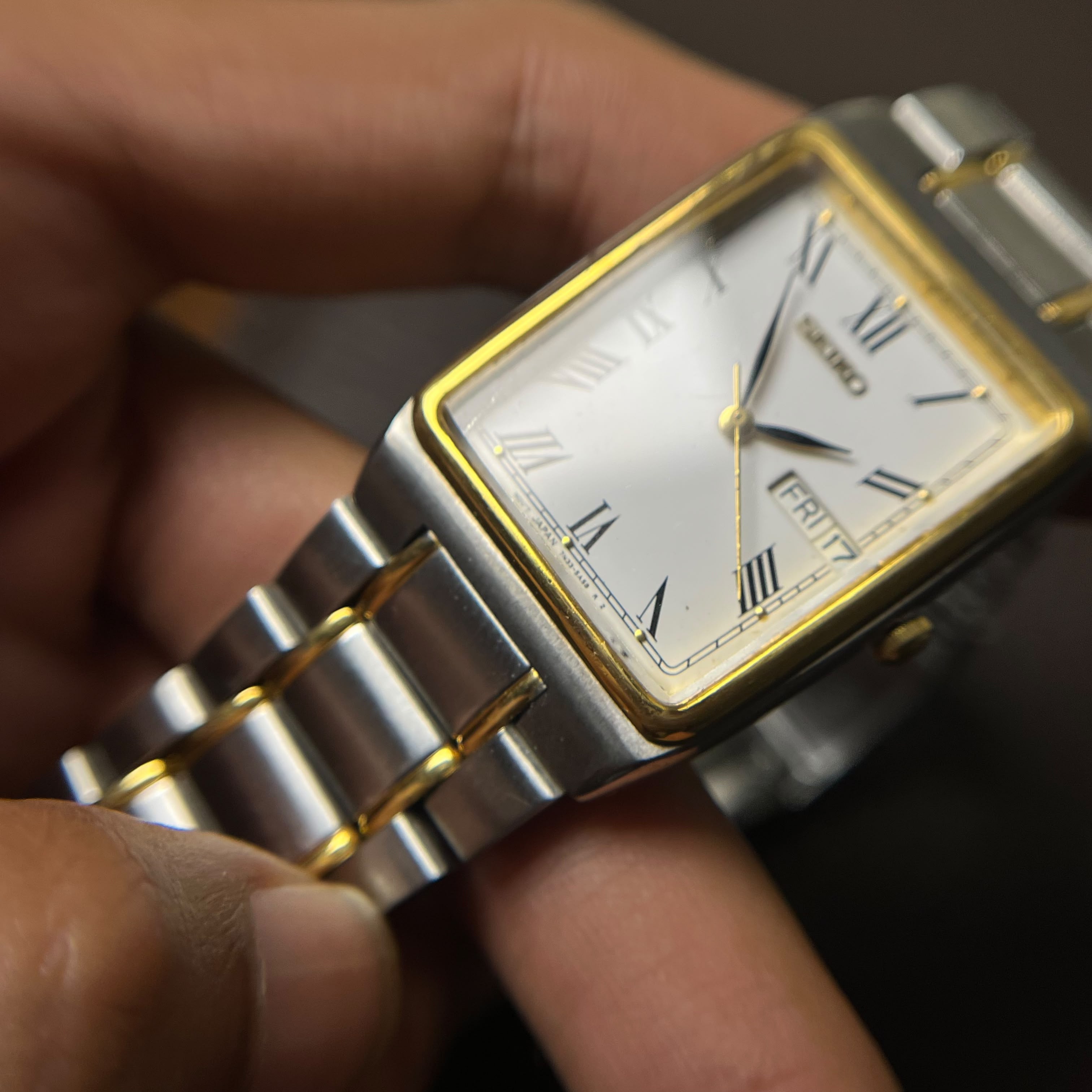 Seiko tank twotone Roman day date 1994's Galeri 1