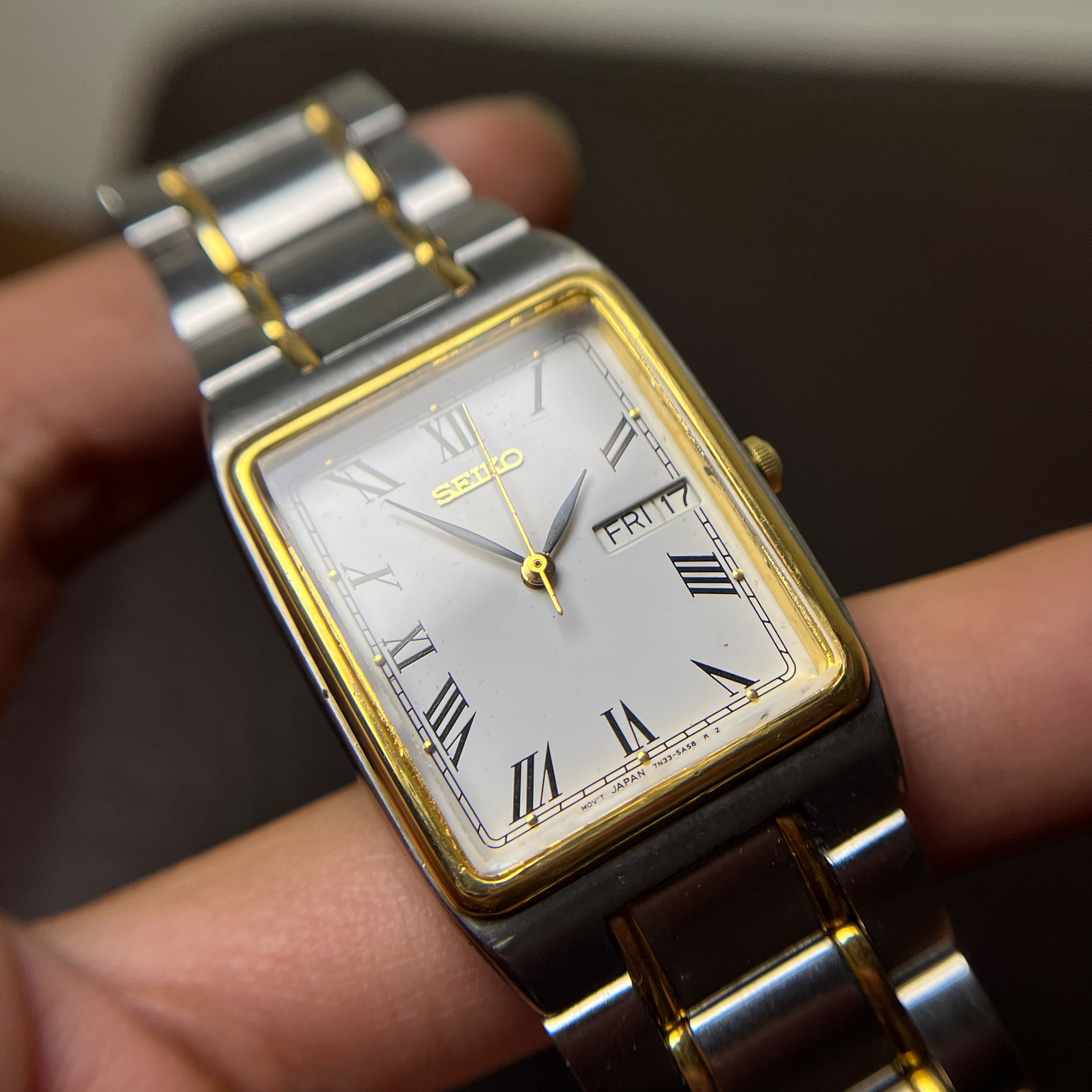 Seiko tank twotone Roman day date 1994's Galeri 2